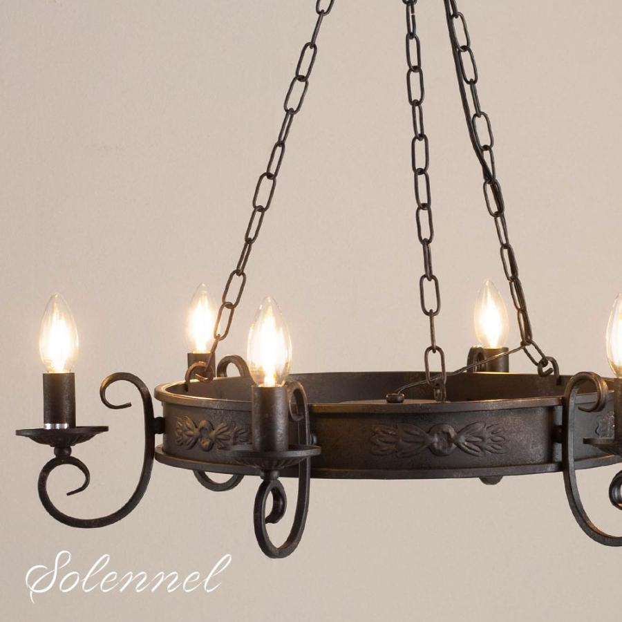 照明 ペンダントライト LED シャンデリア 6灯 アイアン 天井照明