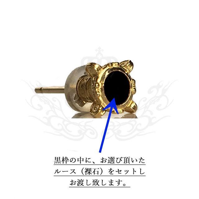 GnB 22金 ジェム スローン ピアス w/ブラックオパール Pierce：Gem