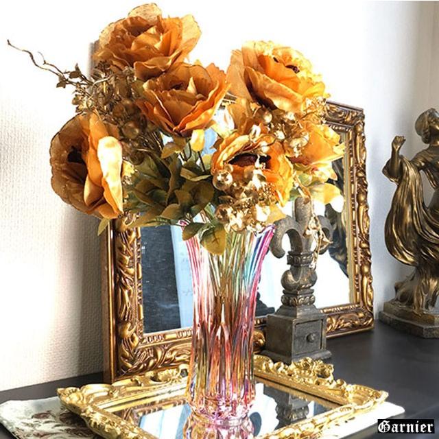 花瓶 フラワーベース ガラス クリスタル カラフル 虹色 オシャレ 高さ