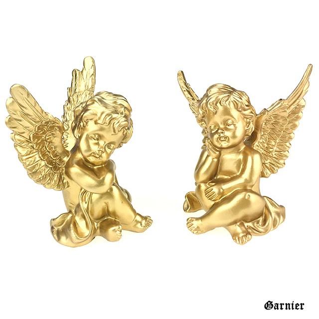 天使 エンジェル 2体セット ゴールド 置物 オブジェ オーナメント
