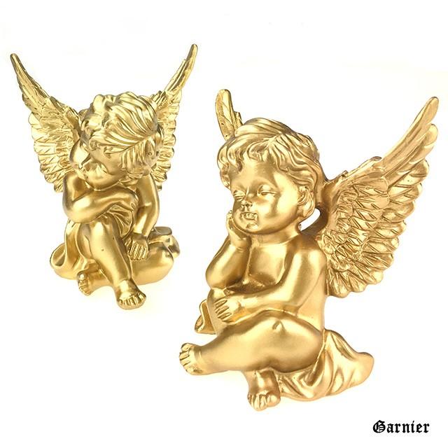 天使 エンジェル 2体セット ゴールド 置物 オブジェ オーナメント