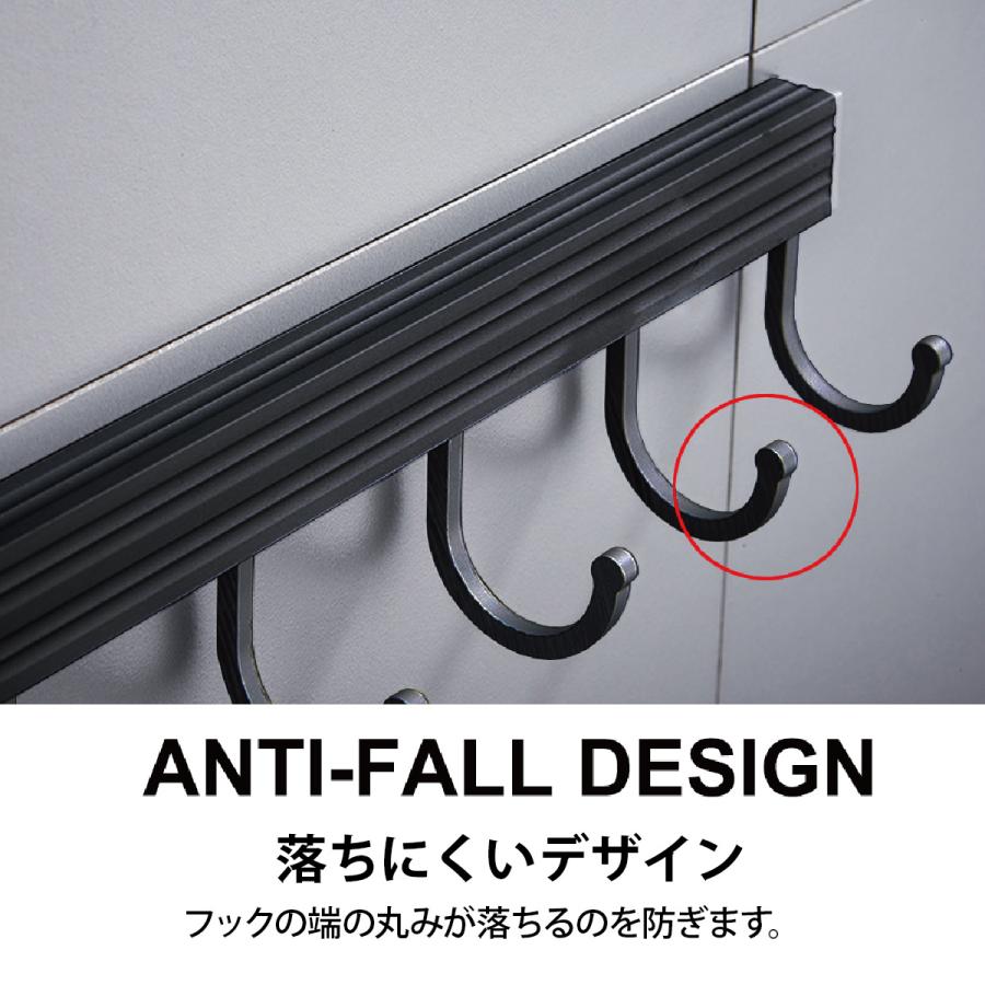 ウォールフック オシャレ キッチン 壁掛け フック 収納 10連フック