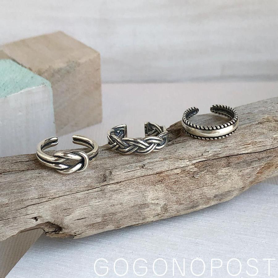 シルバー925 デザインピンキーリング フリーサイズ ワンノット