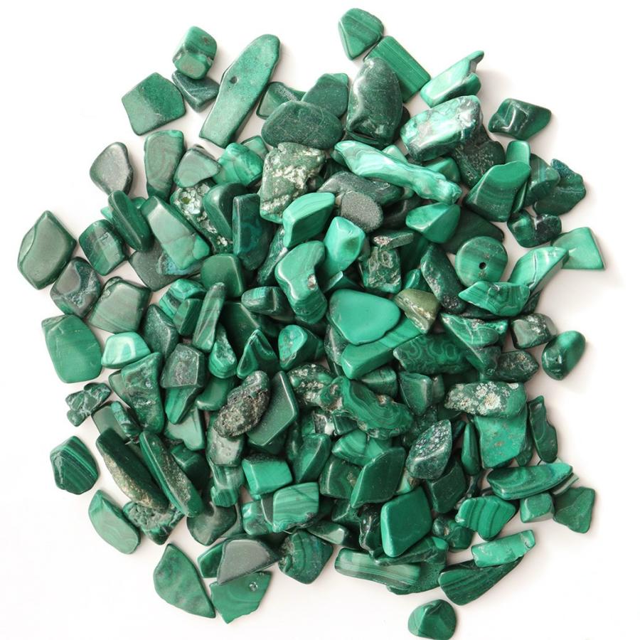 GOLD STONE マラカイト 孔雀石 さざれ石 本物 100g 天然石