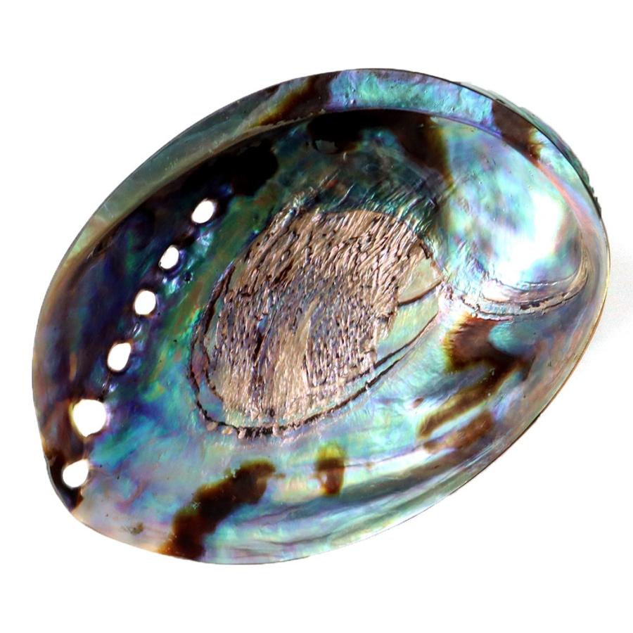GOLD STONE アバロンシェル ホワイトセージの浄化皿 パウアシェル 貝殻