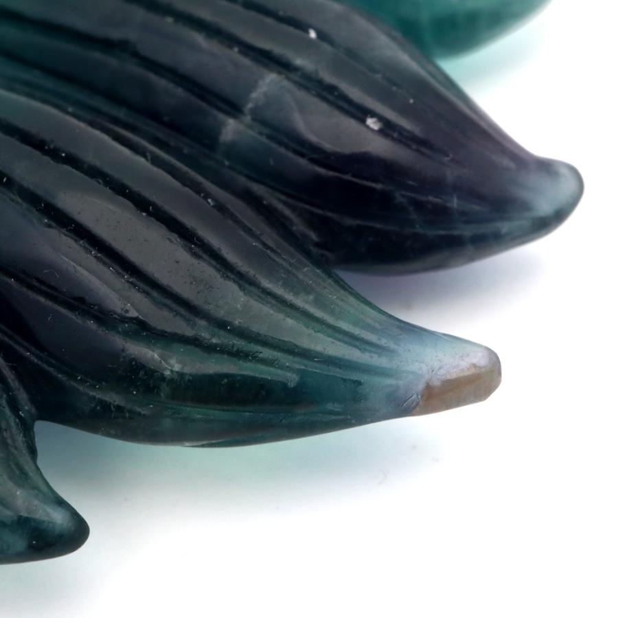 GOLD STONE フローライト 置物 九尾の狐 天然石 蛍石 ほたるいし 彫刻