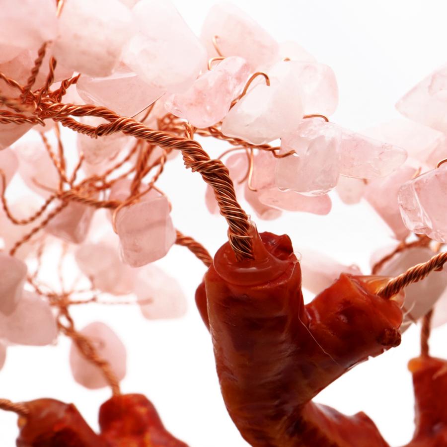 GOLD STONE 招財樹 壺型 ローズクォーツ 紅水晶 龍 風水 置き物