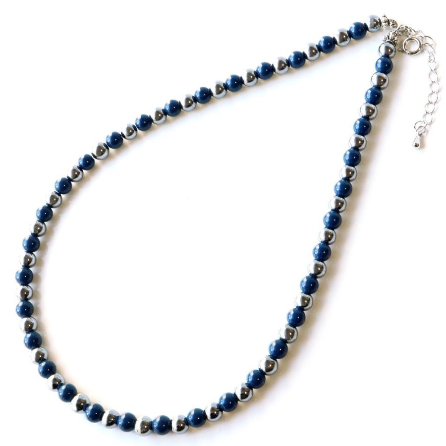 GOLD STONE テラヘルツ鉱石 本物 青色 北投石 ネックレス メンズ