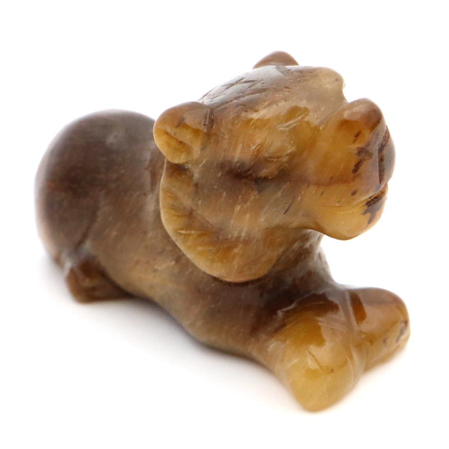 GOLD STONE タイガーアイ 虎 置物 彫刻 ミニサイズ 虎眼石 風水 干支