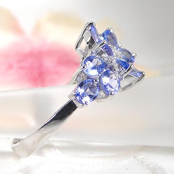 Pt900 タンザナイト ダイヤモンド リング 送料無料 ダイヤ 青い宝石