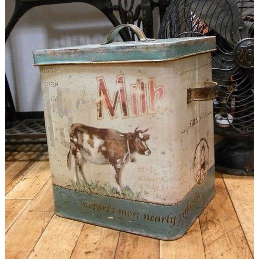 ブリキ缶 ストッカー Milk カントリー雑貨 : アメリカン雑貨のグッズ