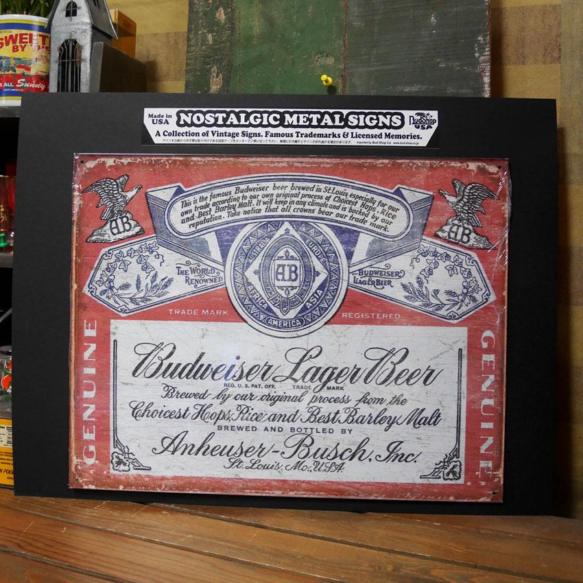 ブリキ看板 バドワイザー インテリア アンティーク BUDWEISER メタル