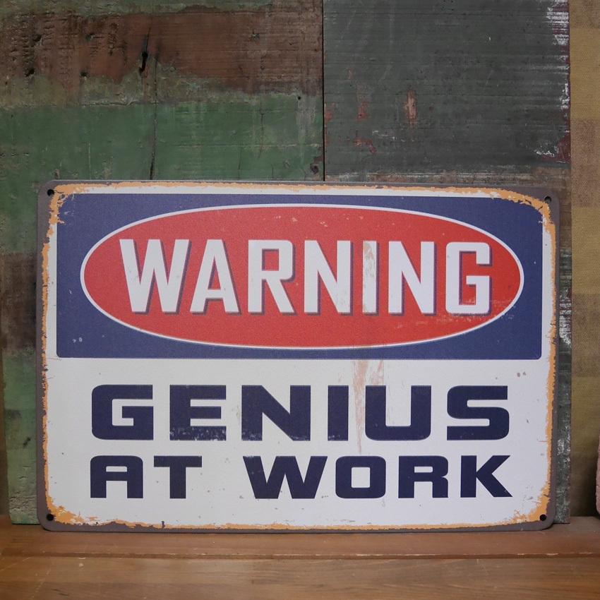 WARNING アメリカンサインボード インテリア ブリキ看板 : アメリカン
