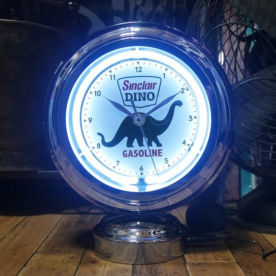 Sinclair DINO ガスランプ ネオンクロック 置時計 シンクレア GASLAMP