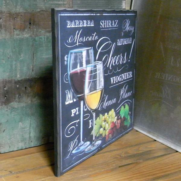 アンティーク風 ウッドボード wine インテリア 木製看板 ワイン