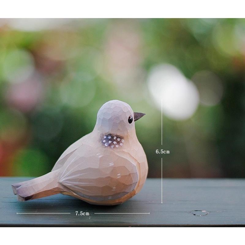 置き物 木製 小鳥 bird インテリア 人形 北欧 雑貨 手彫り オブジェ 鳥