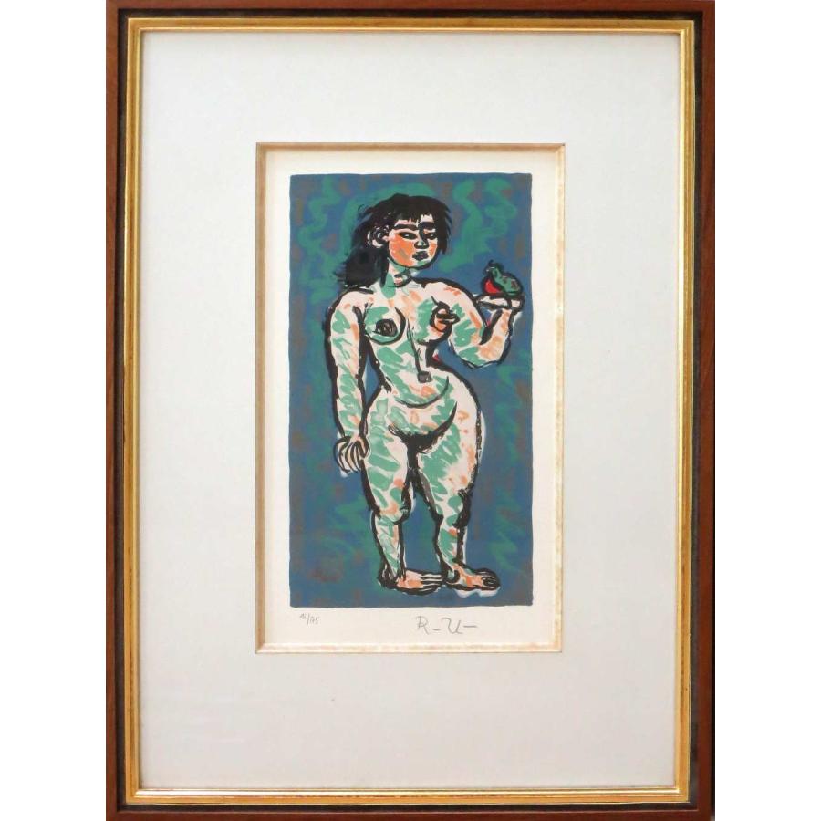 梅原龍三郎 リトグラフ 扇面裸婦図 求龍堂版 1954年 箱付 梅原龍三郎の