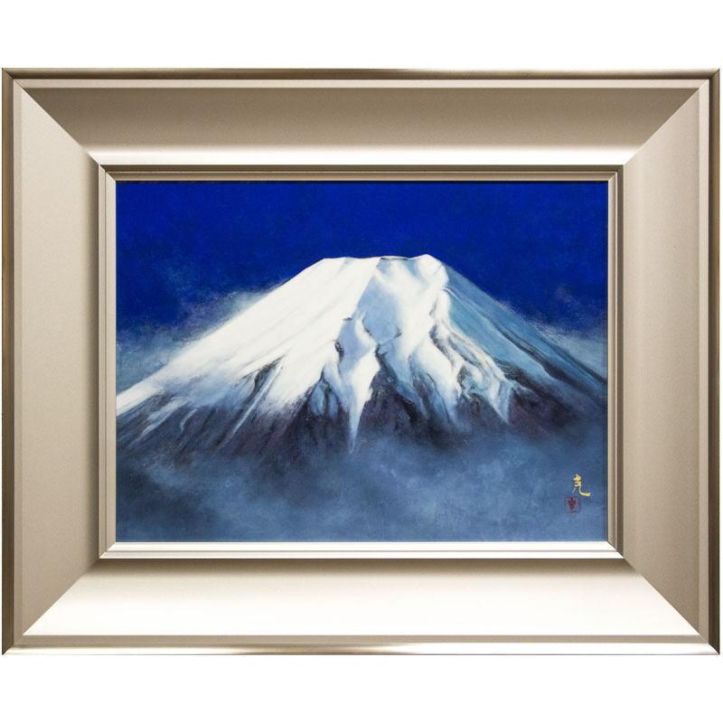 国府 克「 新雪の富士 」 日本画 P8 ( 8号 ) 絵画 肉筆 真筆 手描き