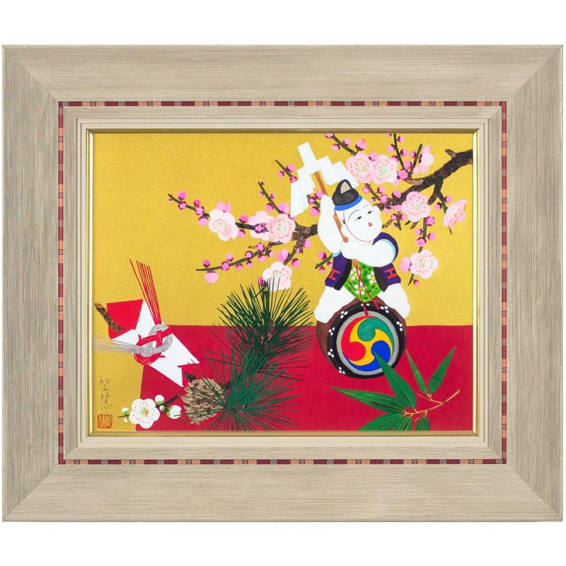 森田りえ子 「 吉祥 」 ミストグラフに金泥雲母シルクスクリーン