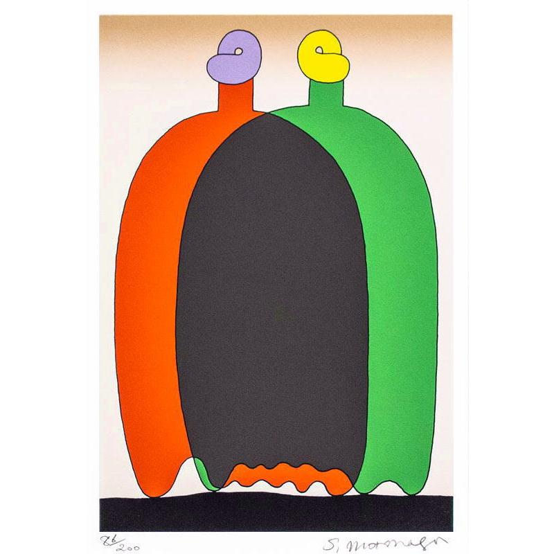 元永定正 「 あかみどり 」 シルクスクリーン 版画 絵画 現代アート