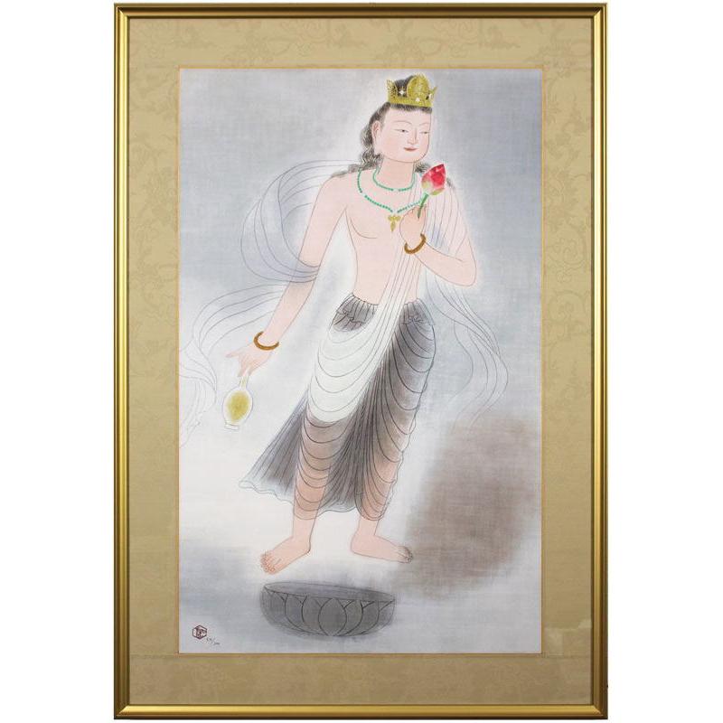 小倉遊亀 「 観自在 」 彩美版 ・ シルクスクリーン 手刷り : 内田画廊