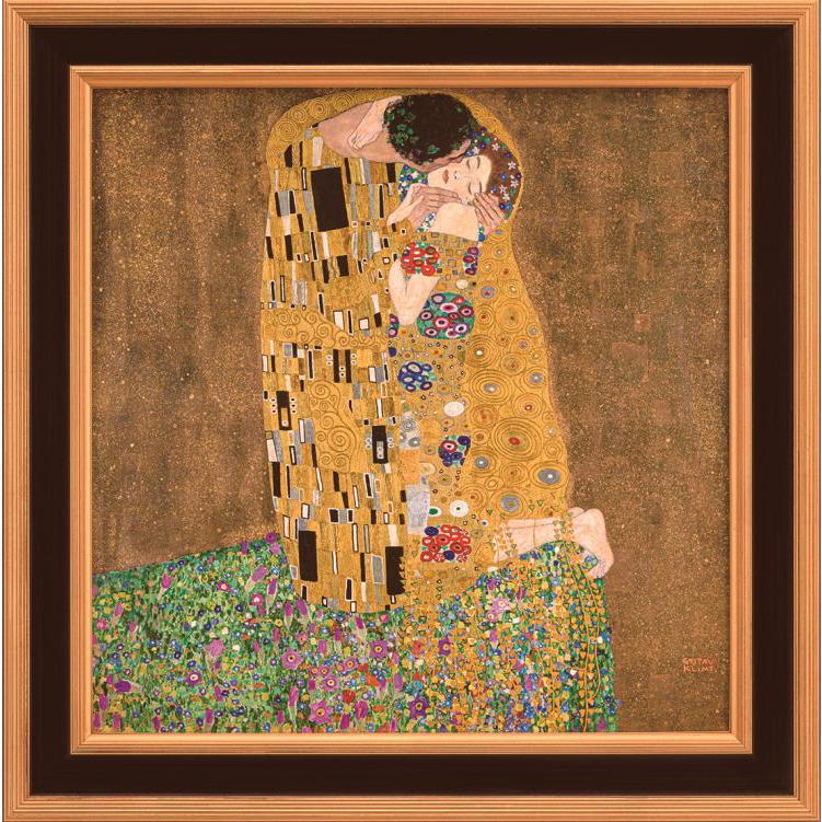 グスタフ ・ クリムト 「 接吻 」 彩美版R シルクスクリーン 併用 金