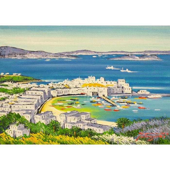 16×23㎝「朝の海6」油彩・原画・サムホール