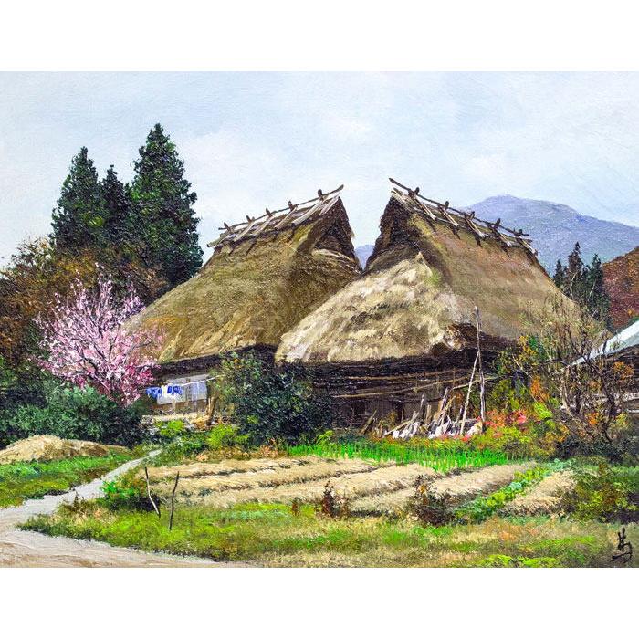 林 喜市郎「 丹波の春 」鑑定書付き 油絵 ・ 油彩画 F6 ( 6号 ) 絵画