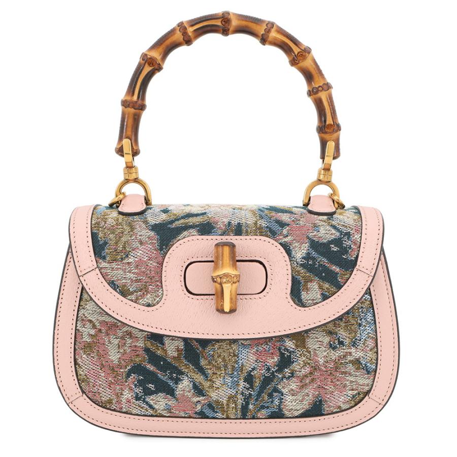 グッチ ハンドバッグ バンブー 1947 西陣織 HOSOO スモール レザー