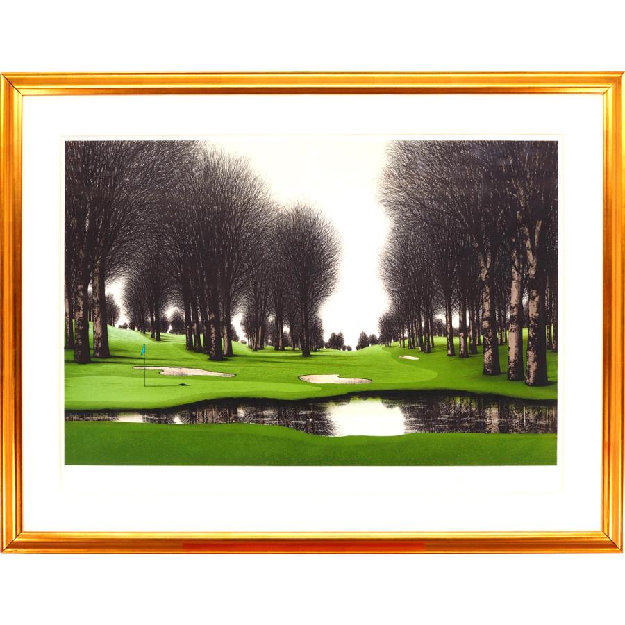 版画】【渡鹿庵】[ジャック・デベルト] 13957 絵画 リトグラフ ゴルフ