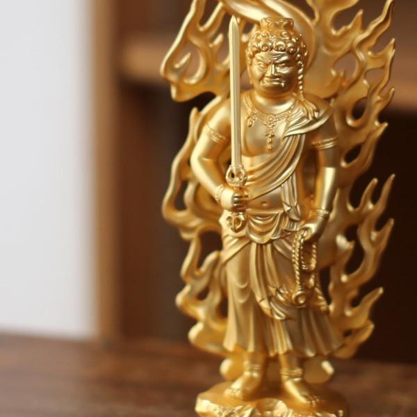 仏像 不動明王 金 21cm : がらんどう 手仕事品と贈り物 - 通販