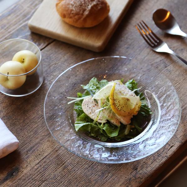 木村硝子店 ヒップ 8インチ リムプレート ガラスプレート ガラス皿