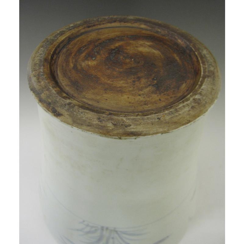 李朝 青花草花文壺 全高38cm 韓国 朝鮮 陶磁器 希少 花瓶 白磁 染付