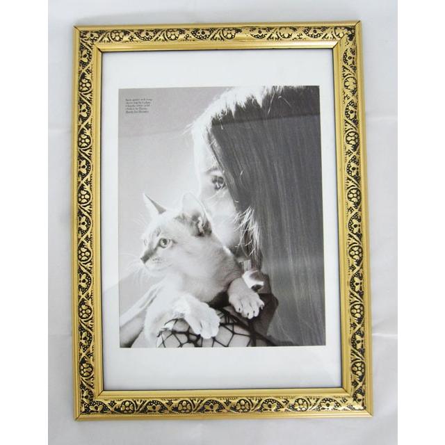 フォトフレーム ゴールド 壁掛け A4サイズ 写真立て 額縁 金 【送料