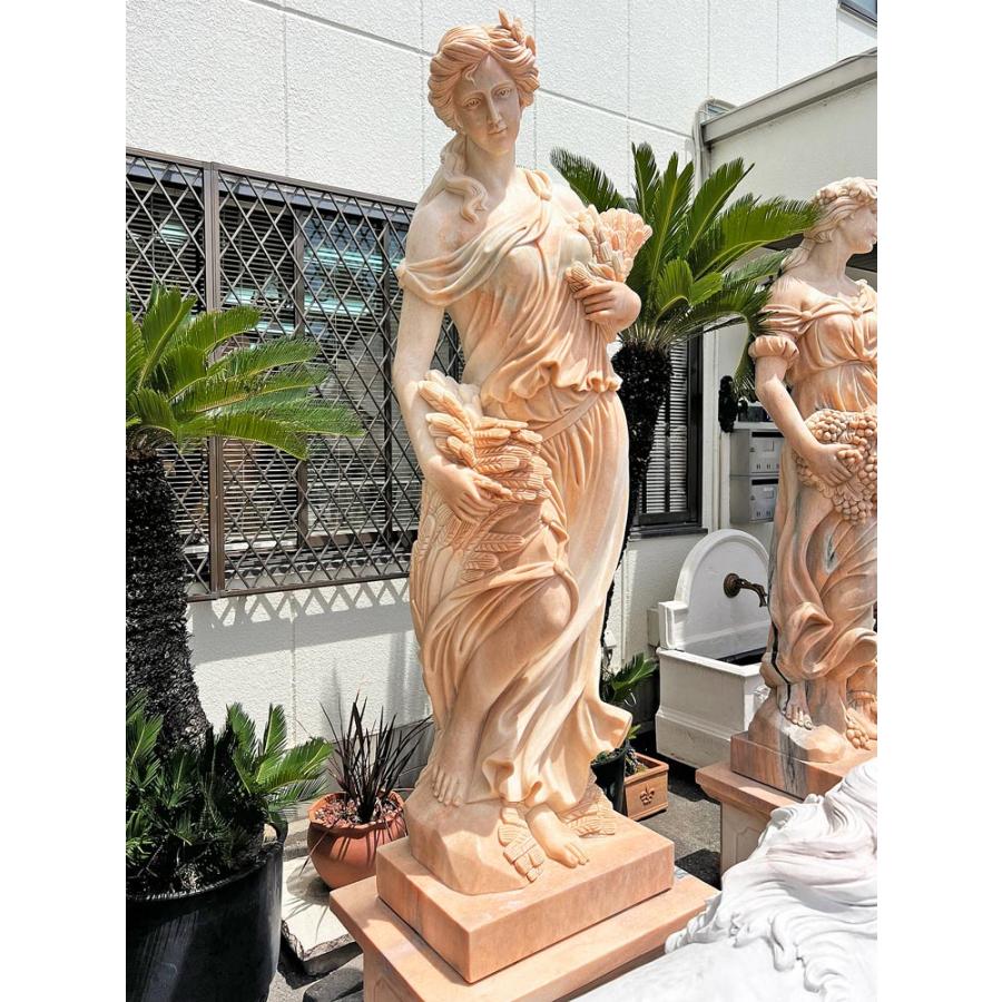 天然大理石彫刻 収穫のヴィーナス 秋 ピンク H232cm ヴィーナス 女神