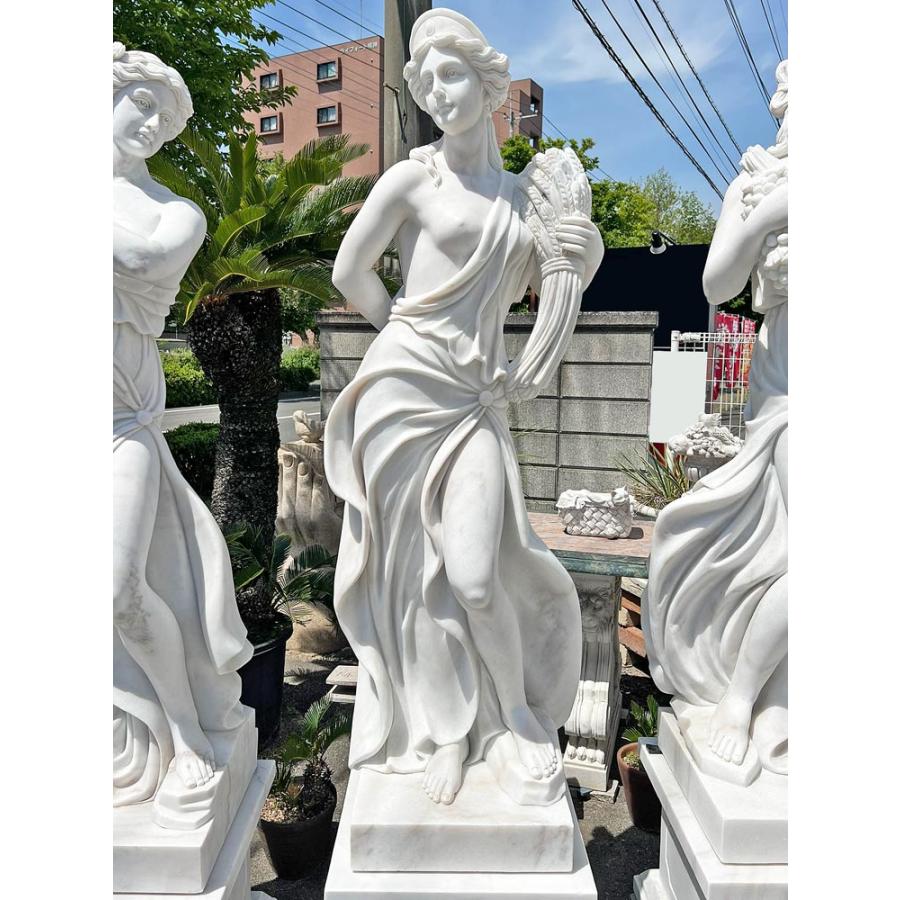 天然大理石彫刻 収穫のヴィーナス (秋) H200cm 四季 石像 女性 女神