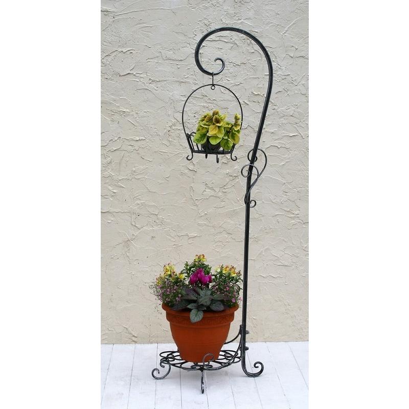 角アイアンアームスタンド】5％OFF フラワースタンド ブラック 花台 幅