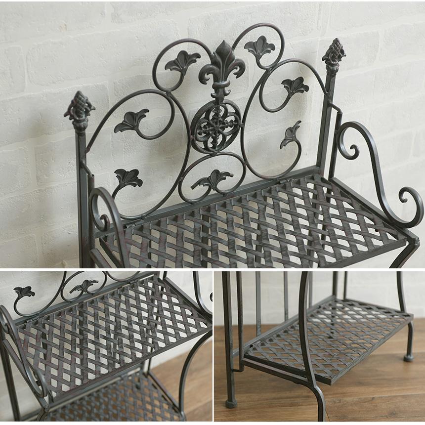 花台 アンティーク 屋外 おしゃれ アイアン フラワースタンド 2段