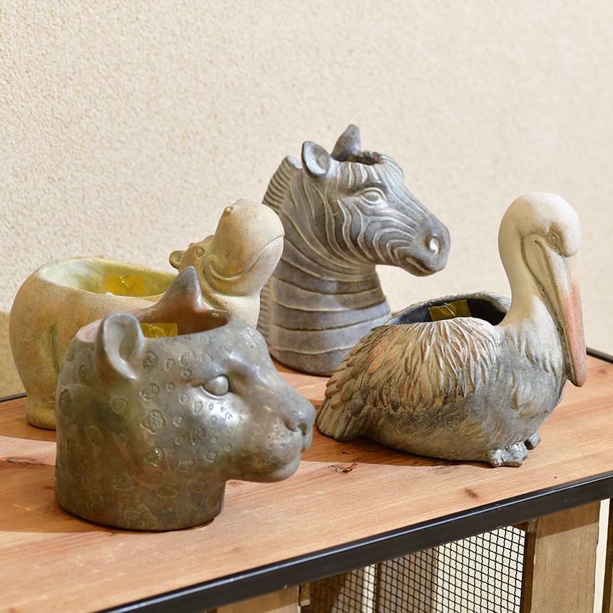 フラワーポット 小型 鉢 アニマルポット ペリカン バード PELICAN