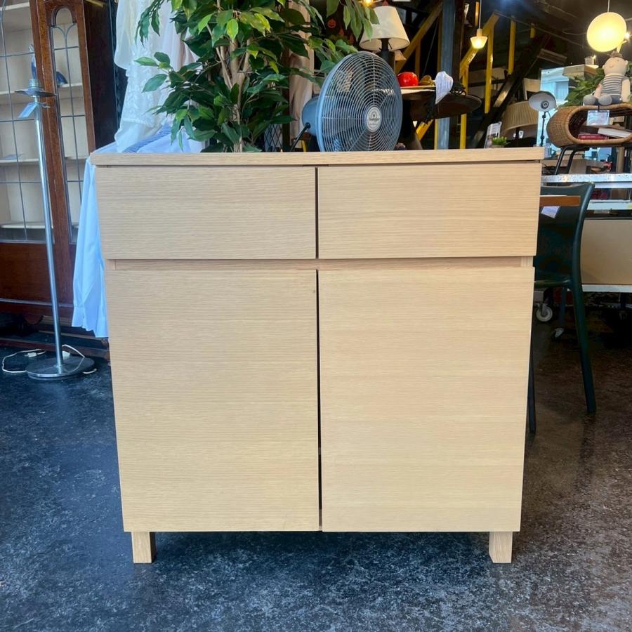 無印良品（MUJI） オーク材 キャビネット 食器棚 レンジボード 収納棚