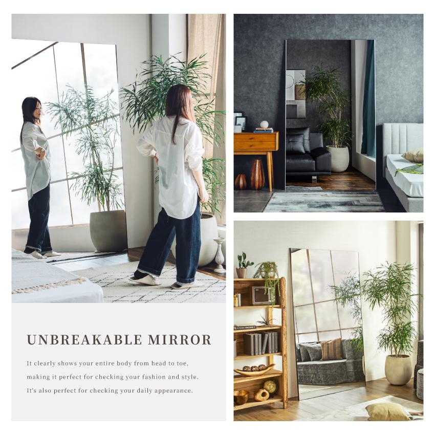 割れない鏡 全身鏡 フィルムミラー 全身ミラー ロングタイプ 超軽量