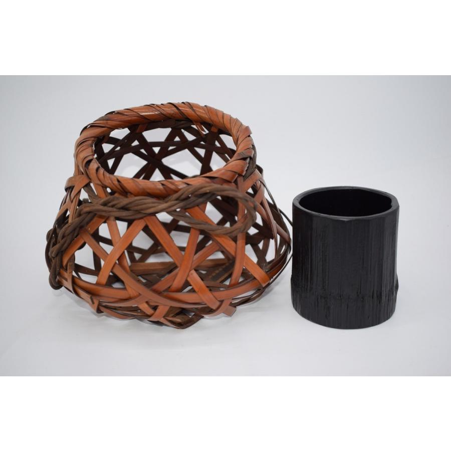 花入 染竹 洛水 籠 篭 t 花瓶 茶道 08-4002 : 月香園アウトレット店