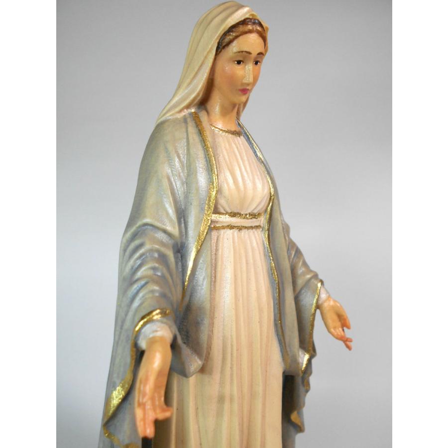 創業100年《レーピ》木彫り 聖母マリア像「無原罪」カラー仕上げ（手