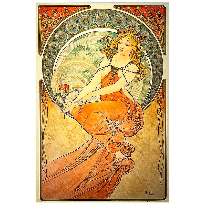 ミュシャ【芸術シリーズ〜絵画】300部限定／リトグラフ／新品額装