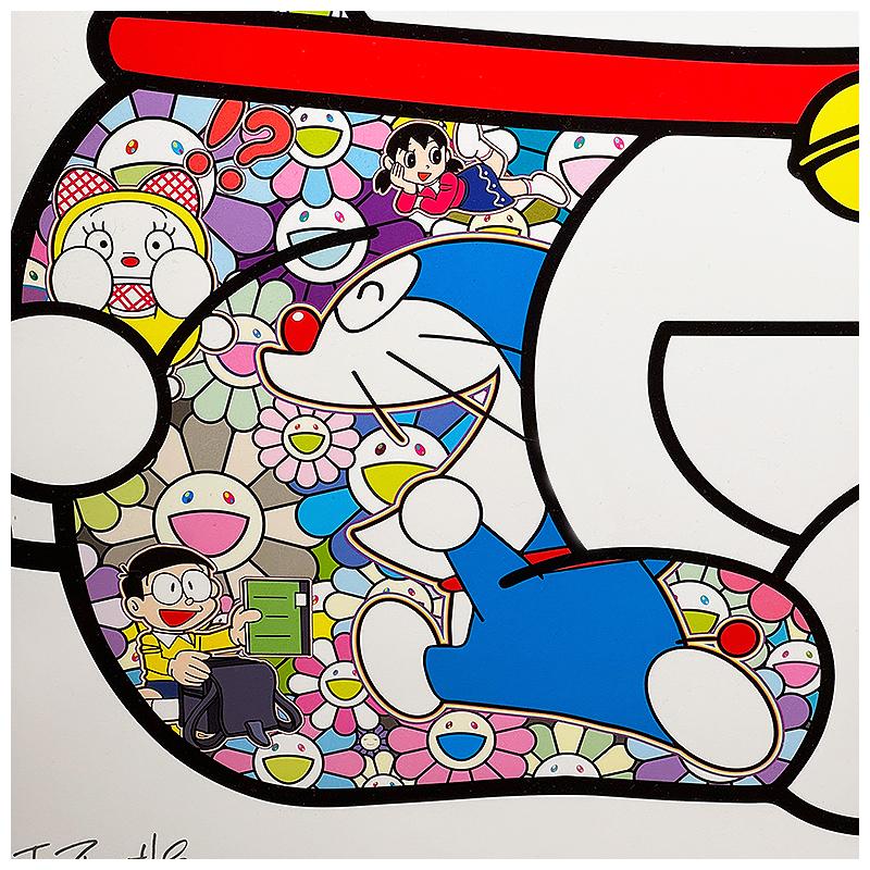 村上隆 おすわりドラえもん〜おーいのび太くん 特注アクリル額装 直筆