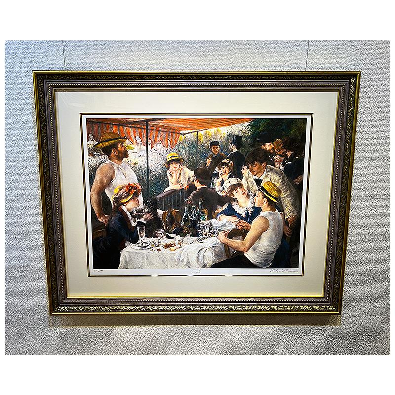 ルノワール【舟遊びする人々の昼食】100部限定／リトグラフ／新品額装