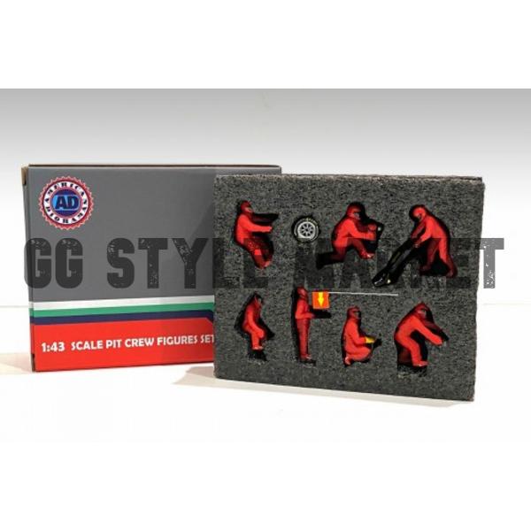 1/43サイズ】7体セットF1 ピットクルーセット1 チームレッド