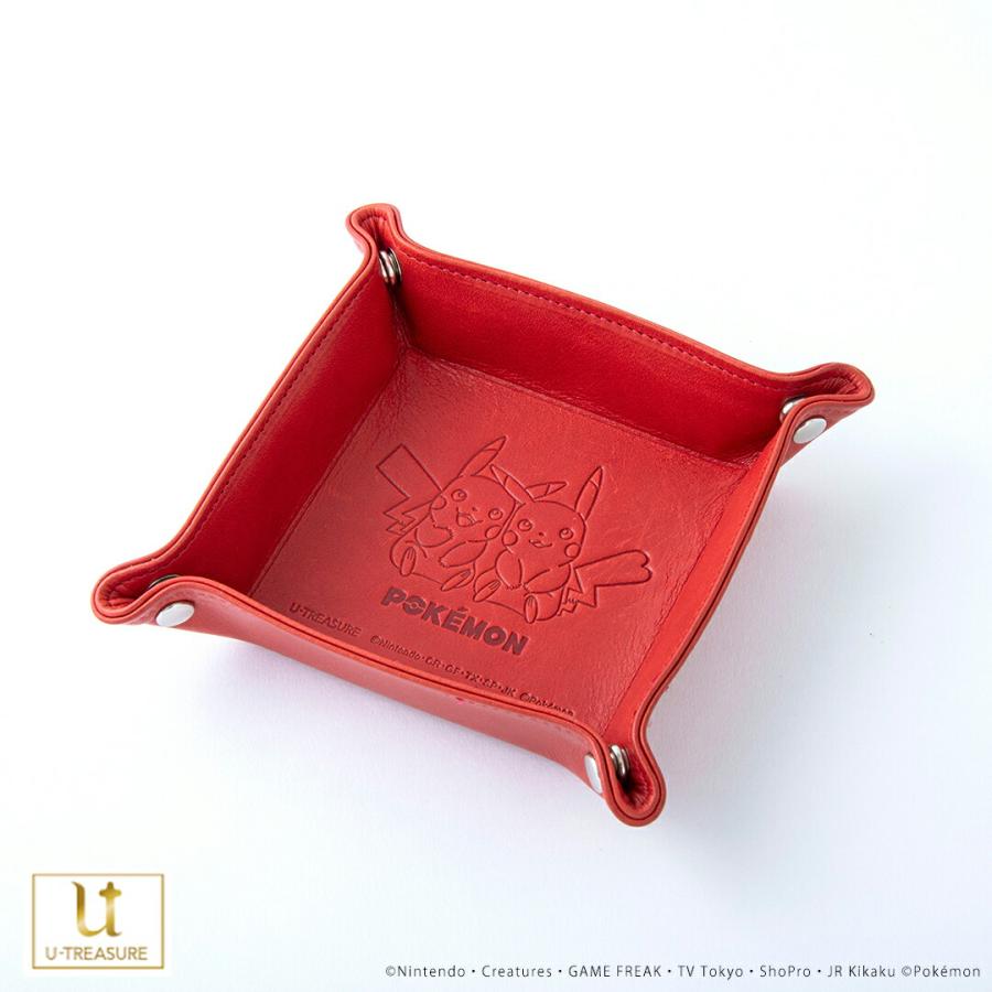 Pokemon（ポケモン） グッズ ピカチュウ レザートレイ レッド 牛革