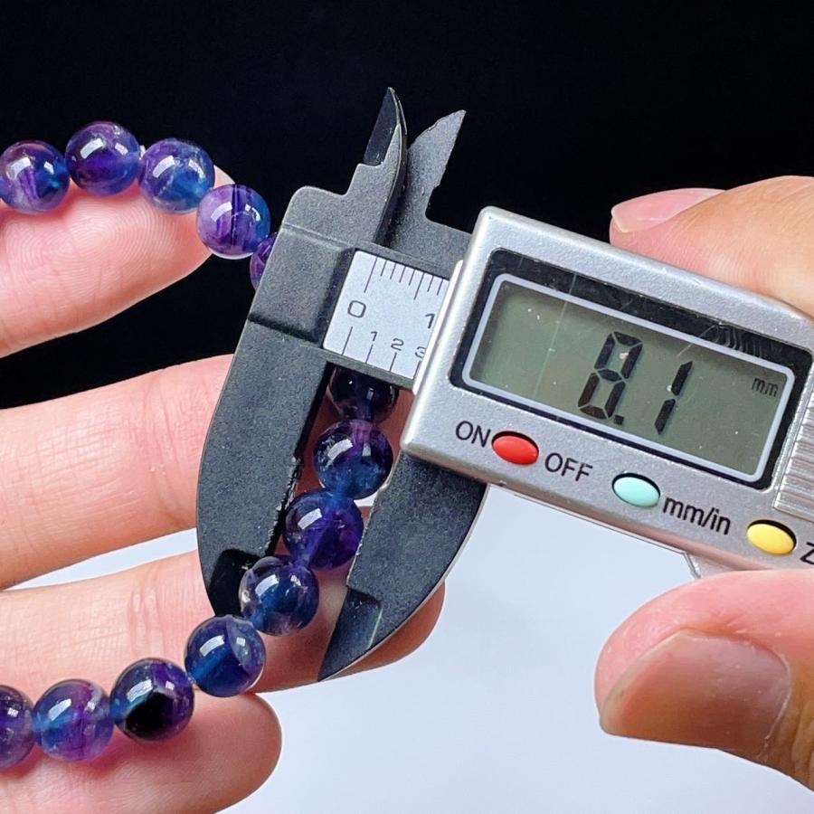 PROME 天然石 一点物 青紫色 フローライト ブレスレット NO.V5762