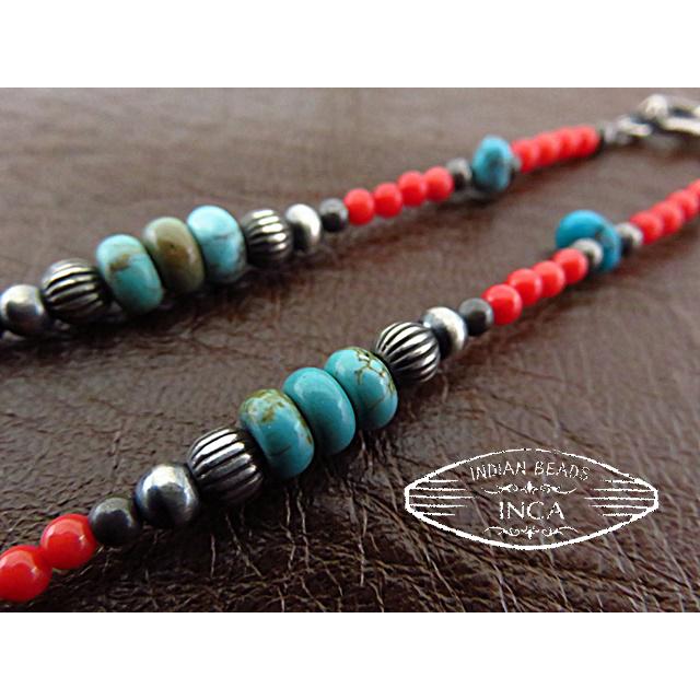 インディアンジュエリーネックレス ナバホ族 シルバー925 ターコイズ